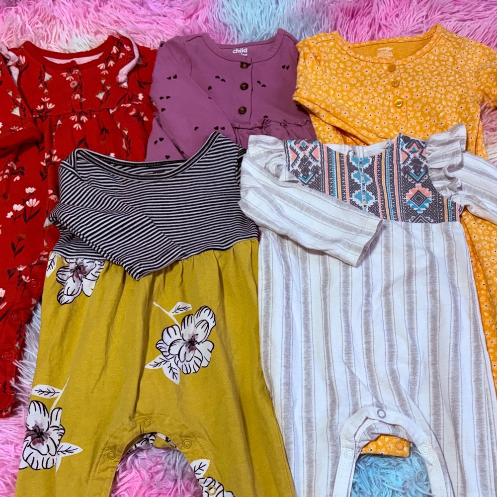 Jessica Simpson/Tea/Carters/George Baby Rompers Long Sleeve 6/9M - Picture 2 of 9